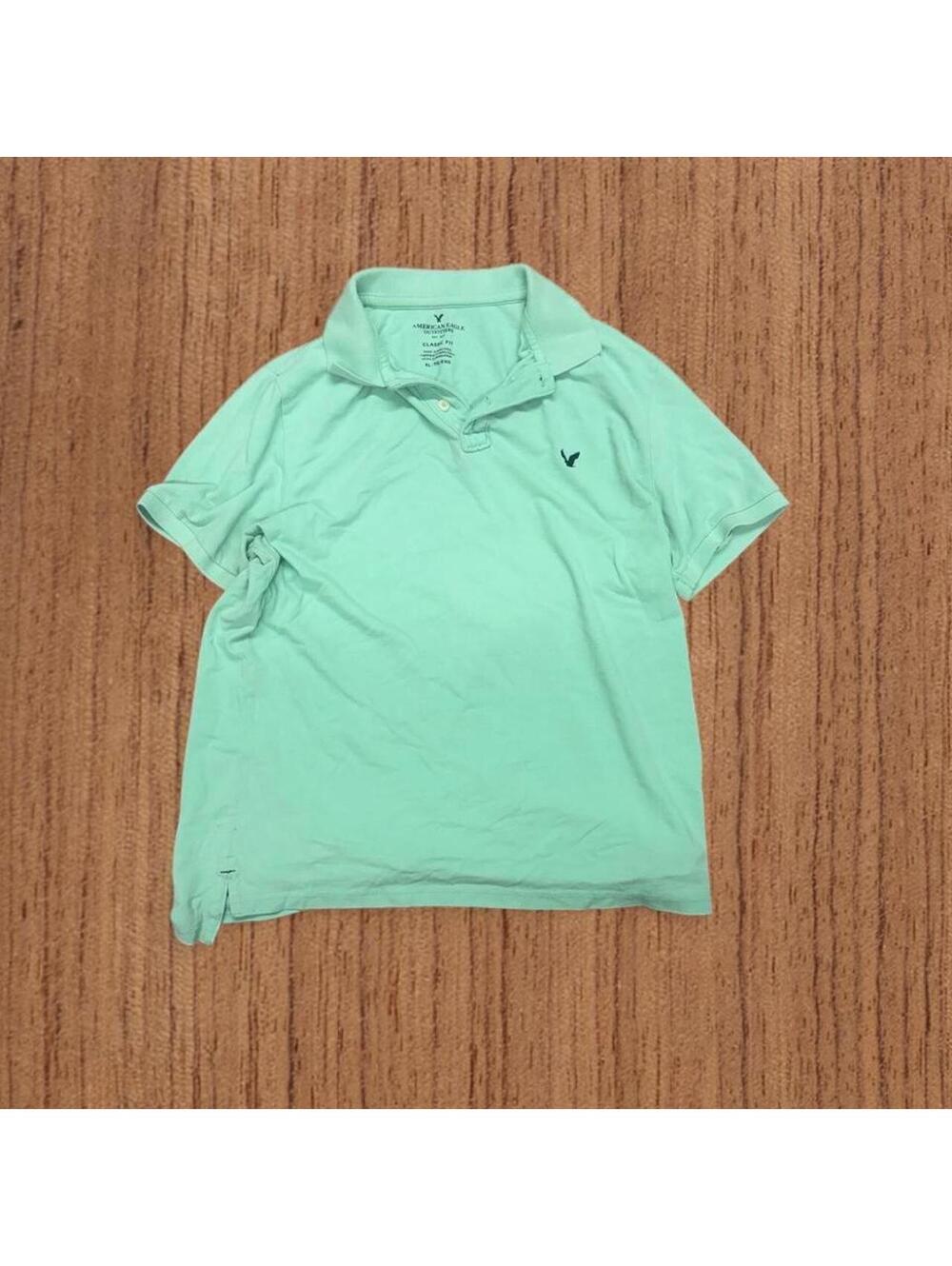 American Eagle Men's Green Polo-shirt